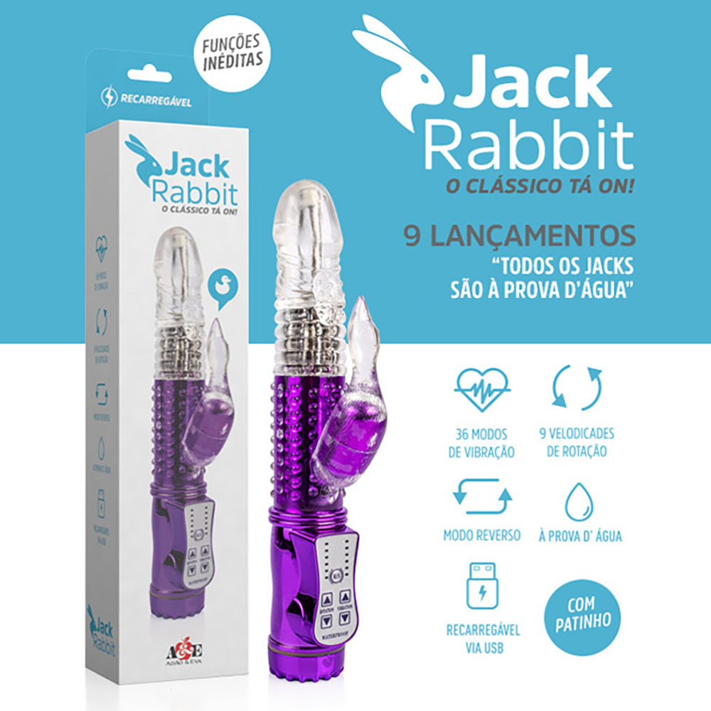 Vibrador Rabbit Recarreg�vel em Silicone com 36 Vibra��es Patinho Roxo | Foto 03