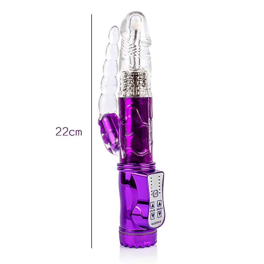 Vibrador Rabbit Recarregável em Silicone com 36 Vibrações Plug Roxo | Foto 04