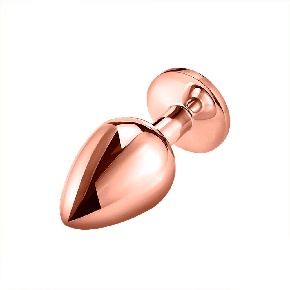 Plug Anal Joia em A�o Inoxid�vel Rose com Base Redonda G Vermelho | Foto 05
