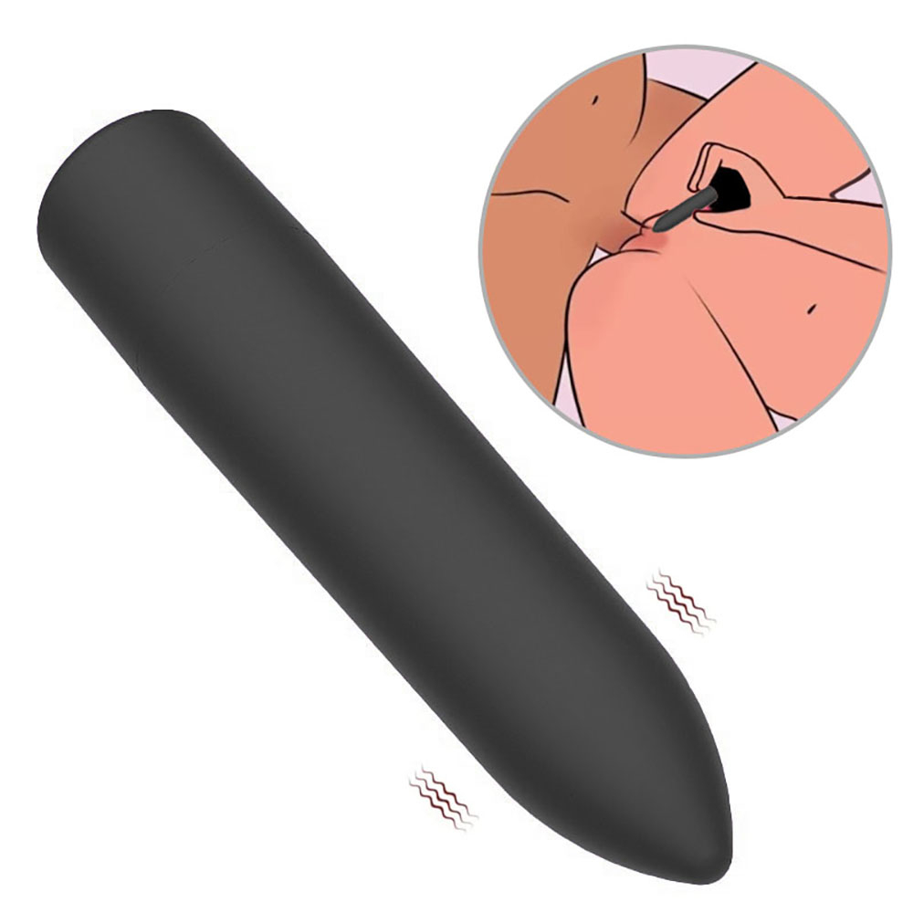 Vibrador Bullet Recarregável via USB com 10 Vibrações - Silicone (Toque Aveludado) 9,2 x 2cm Preto | Foto 01