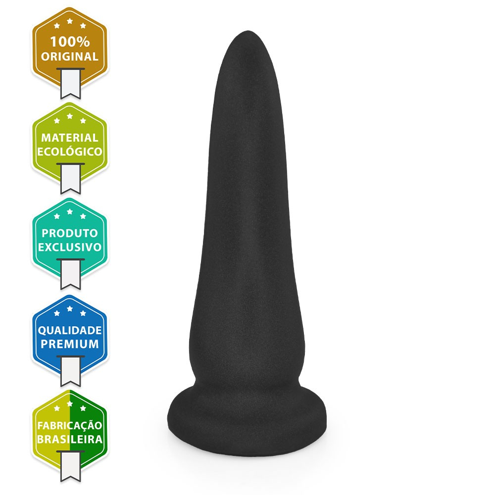 Plug Anal Grande Tongue - PVC Flexível 20 x 5,6cm Preto | Foto 03