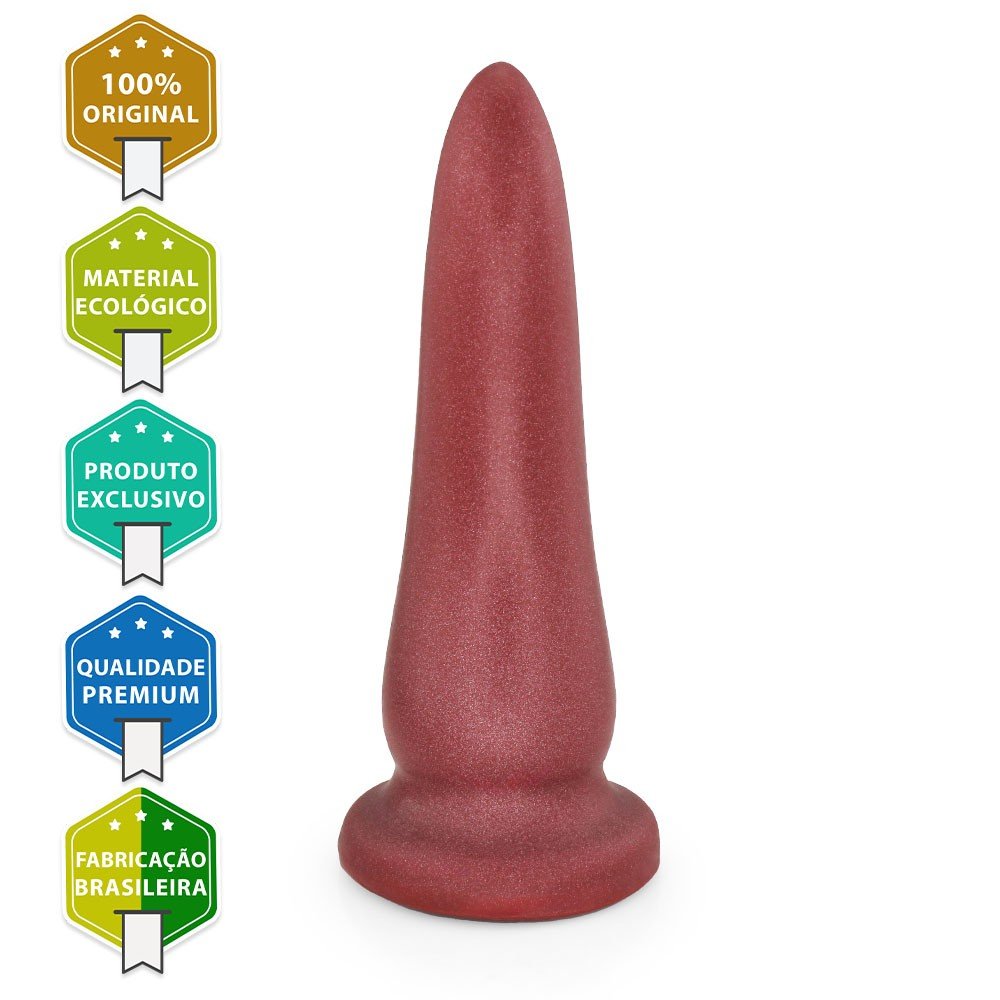 Plug Anal Grande Tongue - PVC Flex�vel 20 x 5,6cm Vermelho | Foto 03