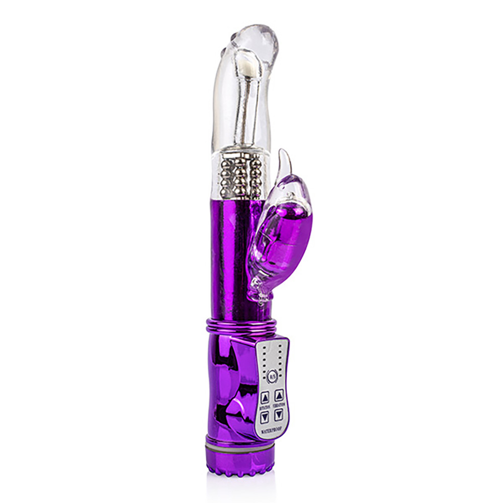 Vibrador Rabbit Recarregável em Silicone com 36 Vibrações Golfinho Roxo | Foto 02