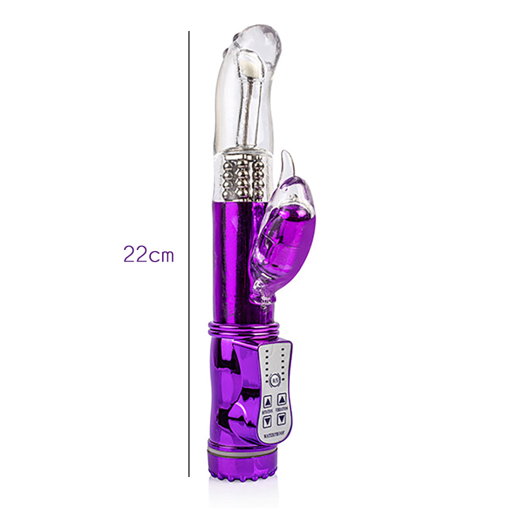 Vibrador Rabbit Recarregável em Silicone com 36 Vibrações Golfinho Roxo | Foto 04
