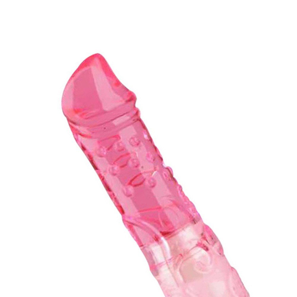 Detalhe do corpo do Vibrador Feminino em Jelly Formato de P�nis com relevos para estimula��o extra
