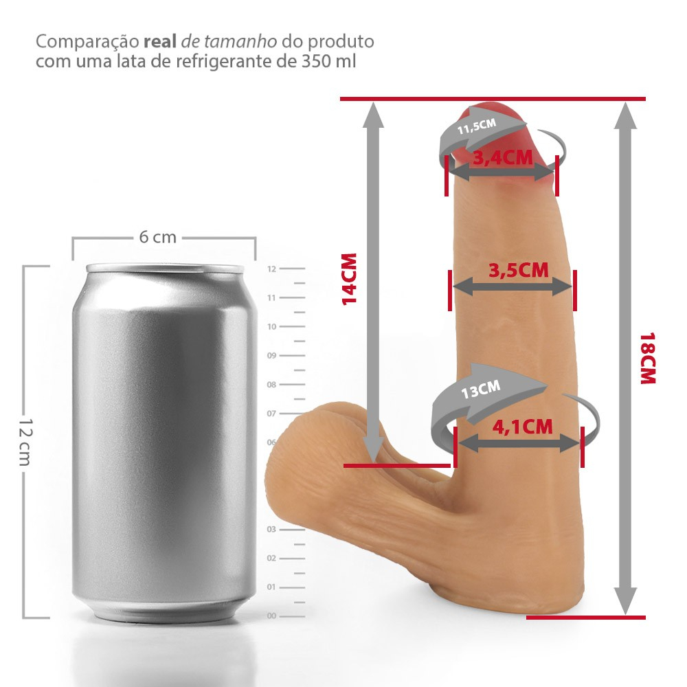 Close-up da base do P�nis Real�stico com Escroto Mamba, evidenciando o PVC flex�vel.