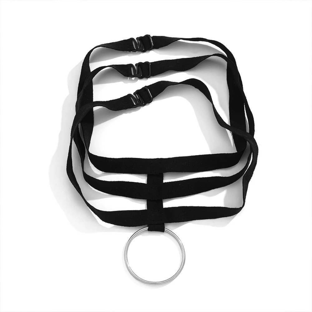 Coleira Social Choker em Elástico com Ajuste de Tamanho e Argola Preta | Foto 03