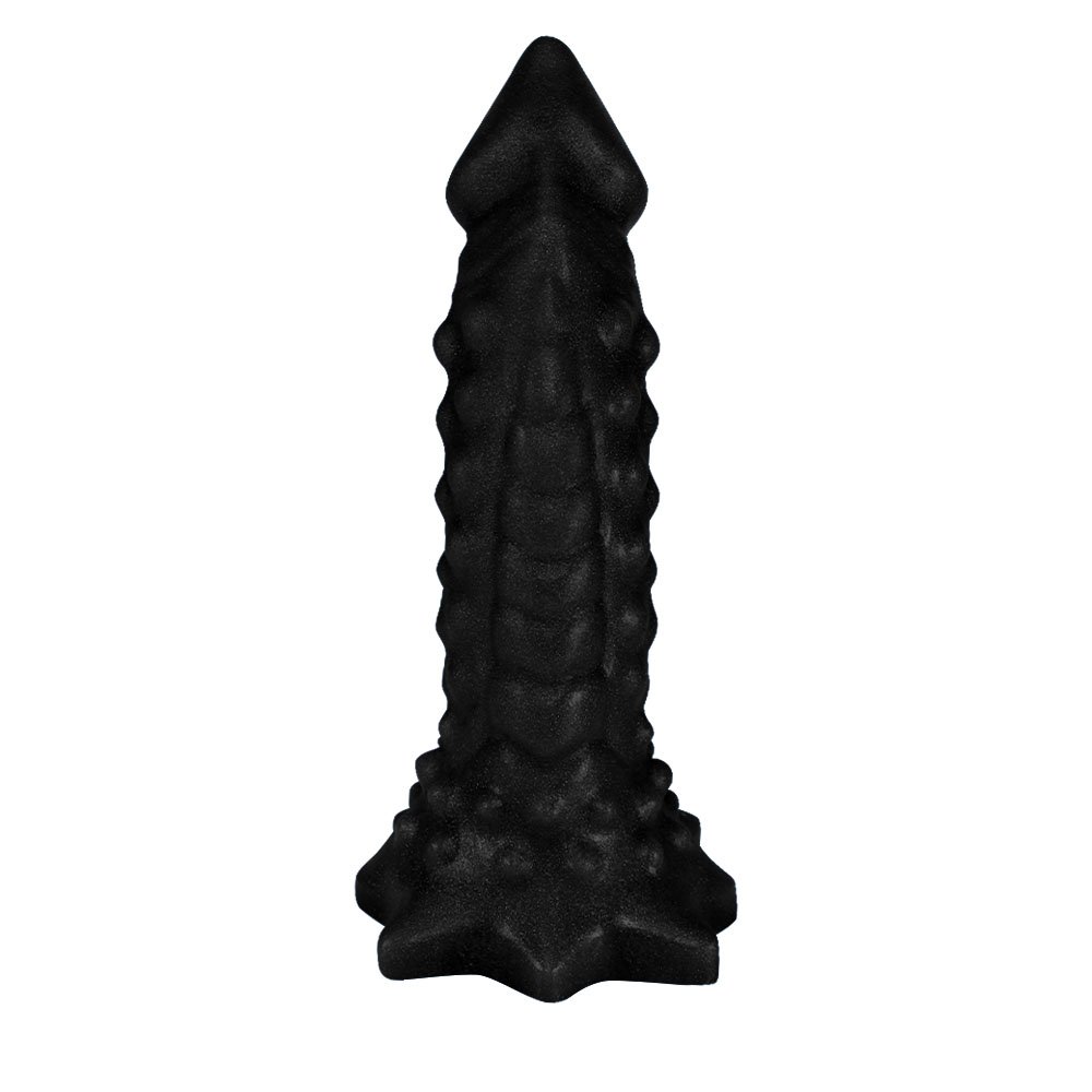 Pênis Feito em PVC Flexível com Massageador Reptile 18 x 4,5cm Preto | Foto 03
