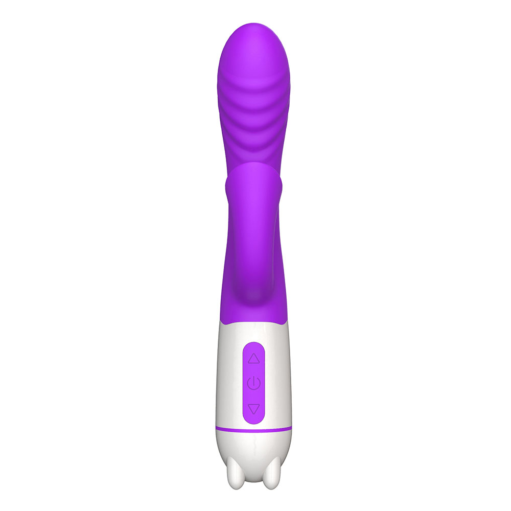 Vibrador Duplo Recarregável em Silicone para Clitóris e Ponto G com 36 Vibrações Happy Bunny Roxo | Foto 03