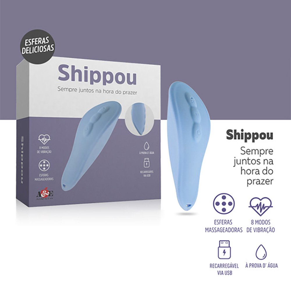 Vibrador para Clit�ris Recarreg�vel em Silicone com 8 Vibra��es Massageador Shippou Azul | Foto 06