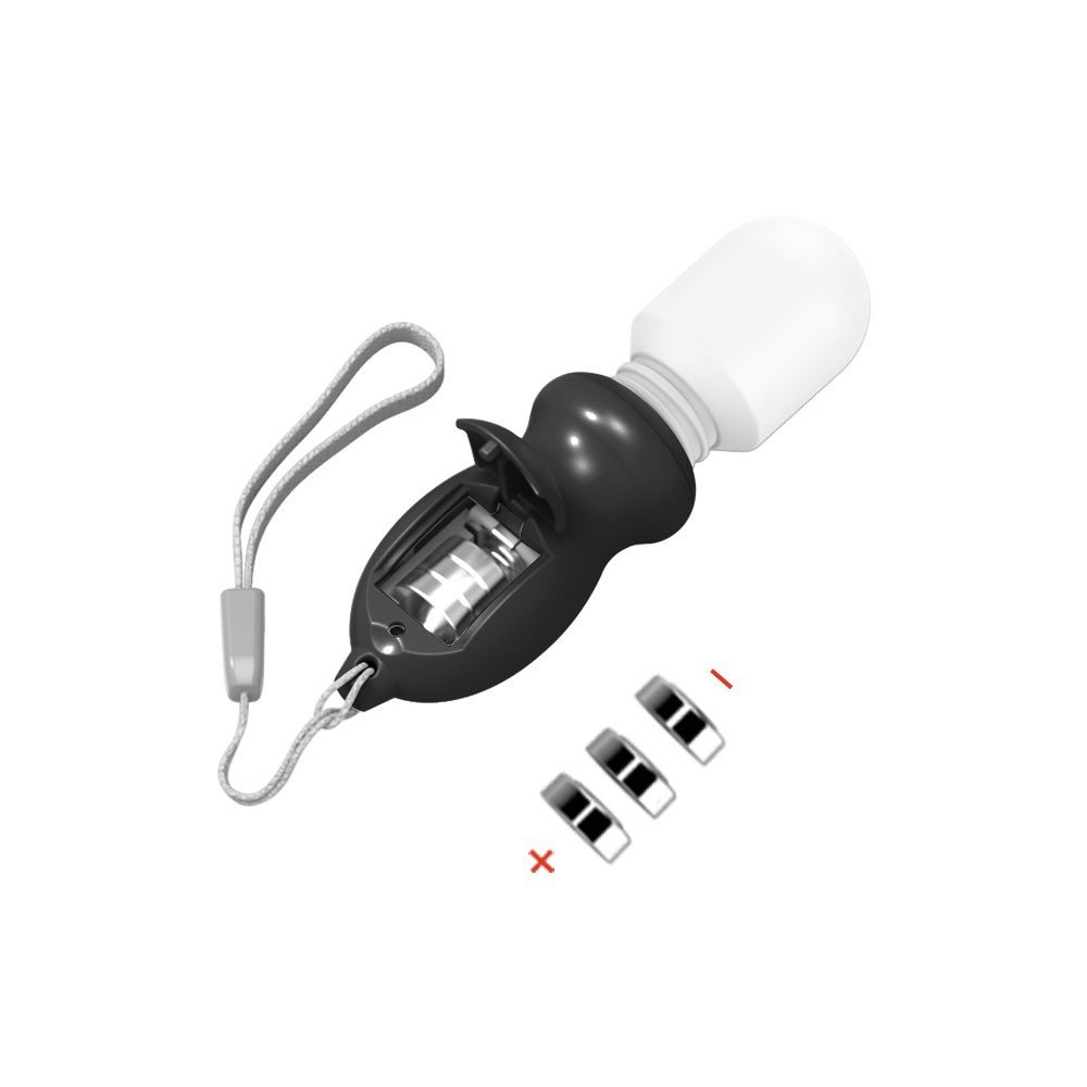 Mini Massageador Er�tico Preto em Silicone e ABS: Imagem isolada sem fundo, mostrando o design ergon�mico.