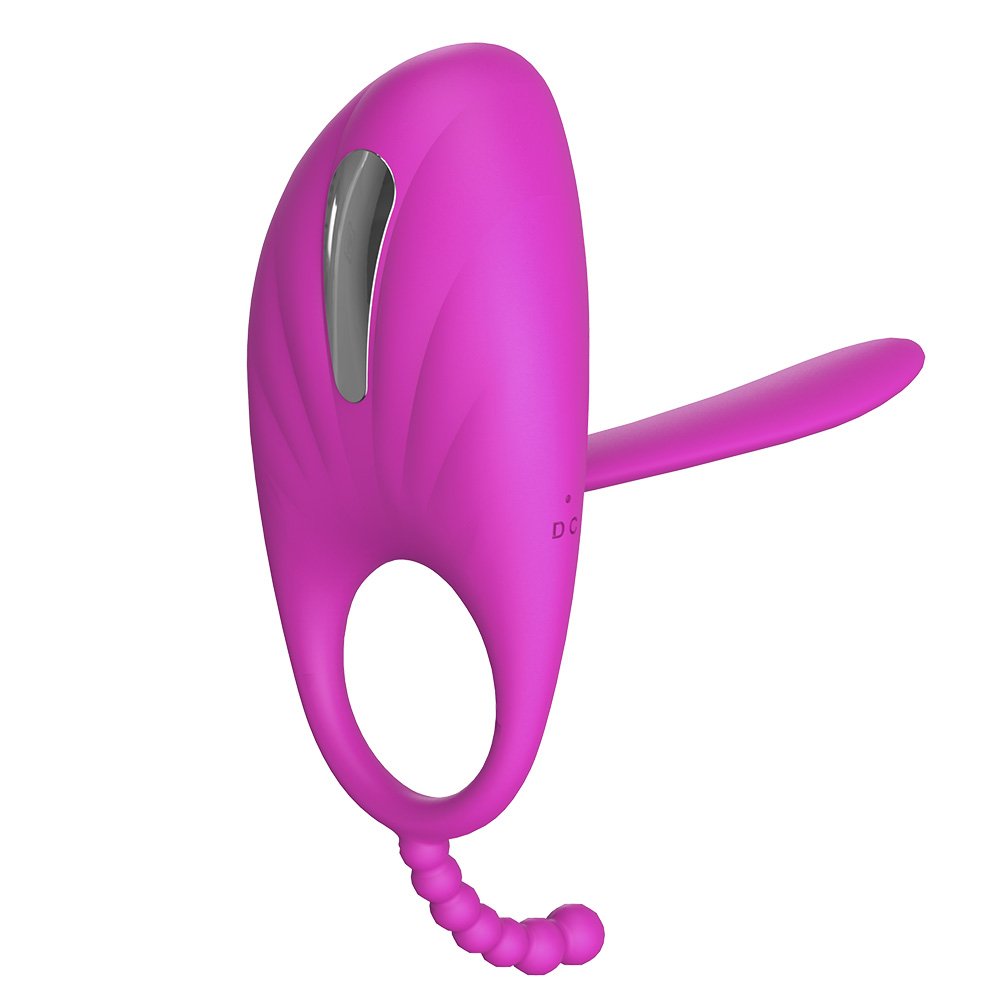 Anel Peniano com Vibrador Recarregável com 36 Vibrações e Dois Mini Plugs HARRIS Pink | Foto 01