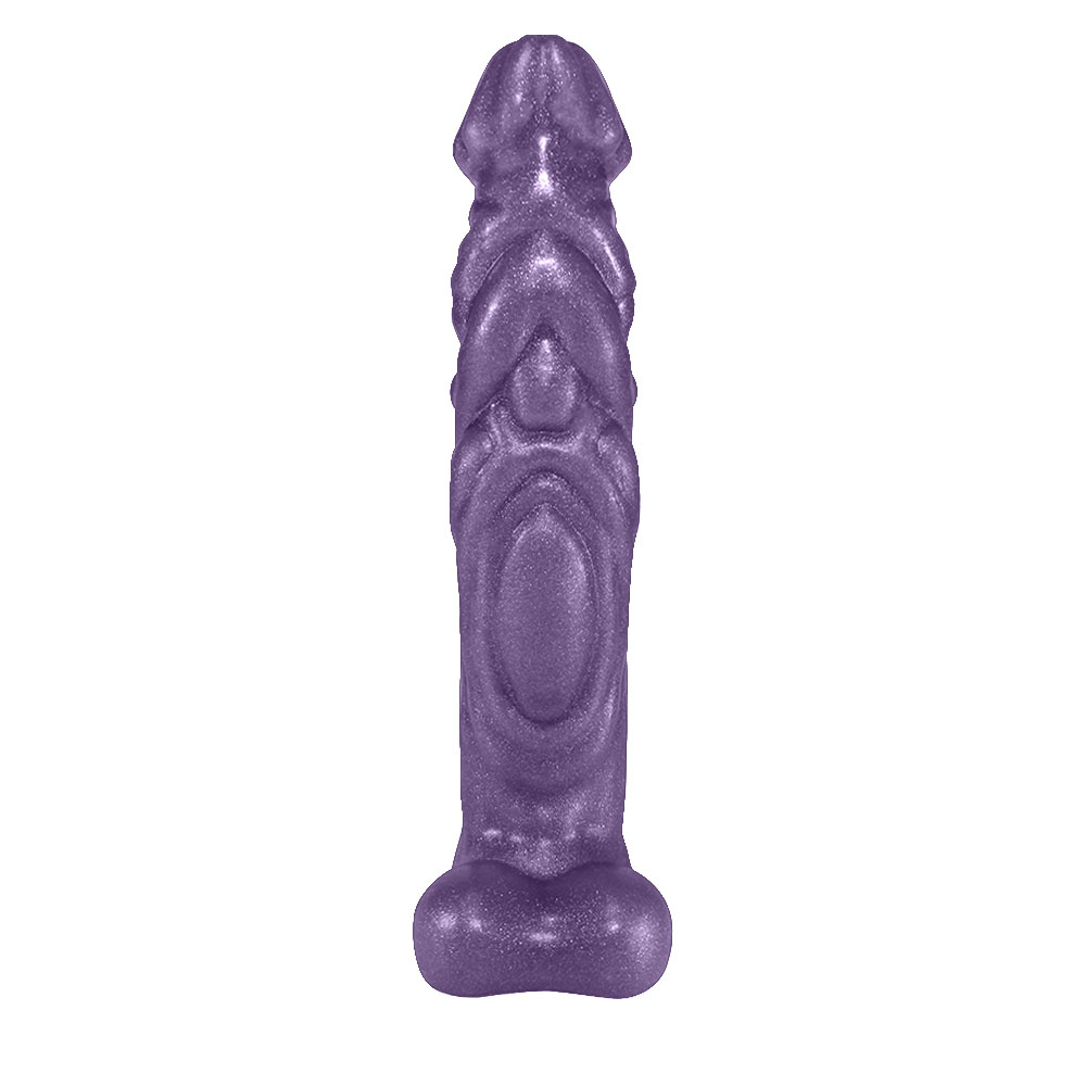 Pênis Feito em PVC Flexível com Massageador Things 20 x 4cm Roxo Cintilante | Foto 03