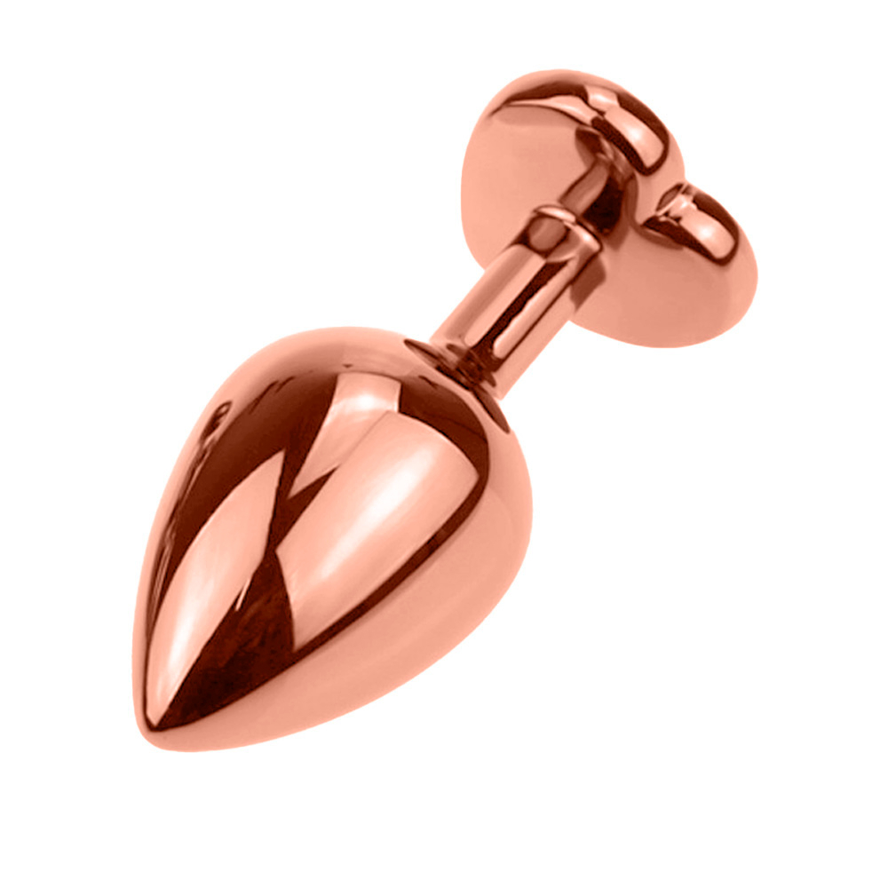 Plug Anal Joia em A�o Inoxid�vel Rose com Base de Cora��o P Laranja | Foto 05