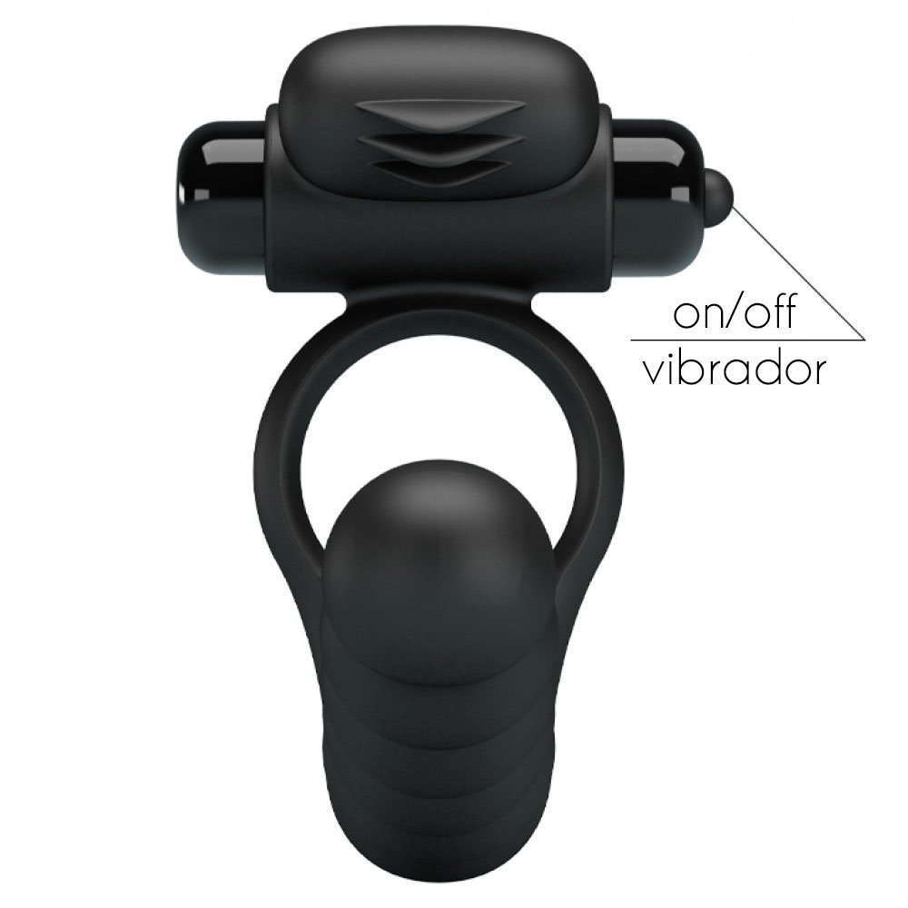Anel Peniano para Dupla Penetra��o com 10 Vibra��es Sheath III Preto | Foto 04