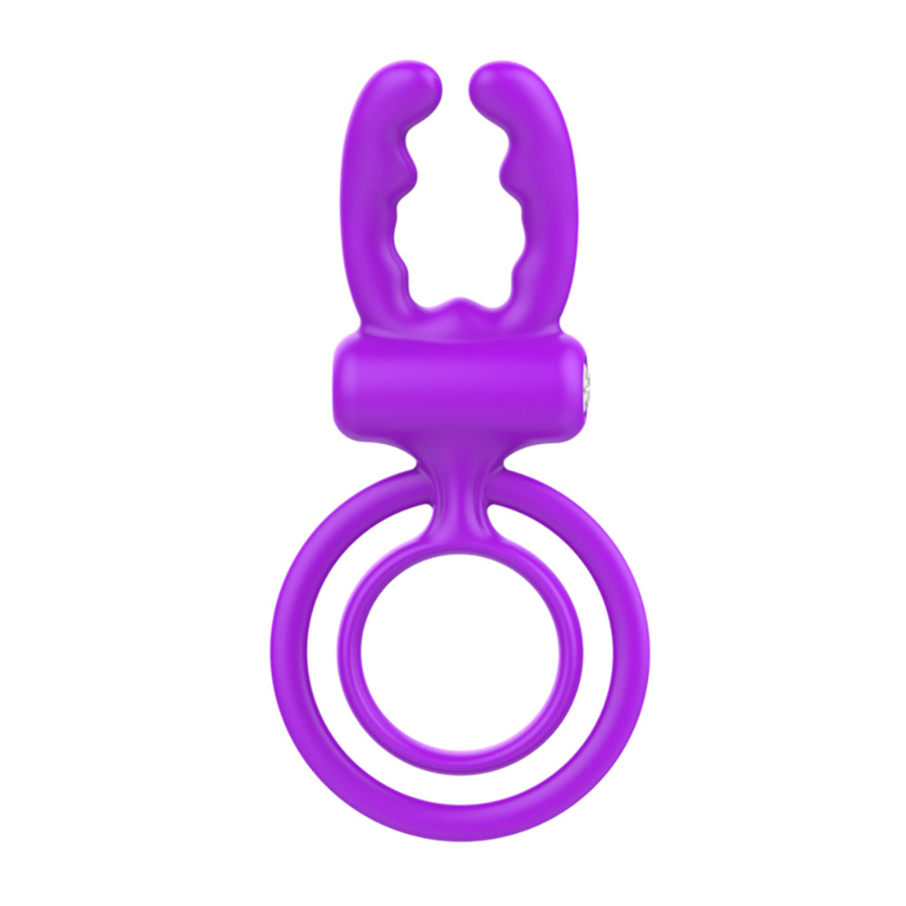 Anel Peniano em Silicone com Argola Testicular com Vibração Roxo | Foto 01 Anel Peniano em Silicone com Argola Testicular com Vibração Roxo | Foto 01
