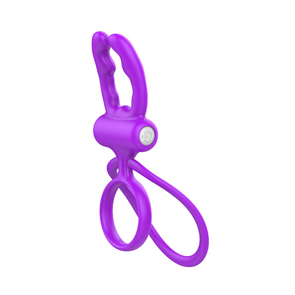 Anel Peniano em Silicone com Argola Testicular com Vibração Roxo | Foto 02 Anel Peniano em Silicone com Argola Testicular com Vibração Roxo | Foto 02