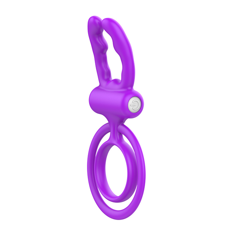 Anel Peniano em Silicone com Argola Testicular com Vibração Roxo | Foto 03 Anel Peniano em Silicone com Argola Testicular com Vibração Roxo | Foto 03