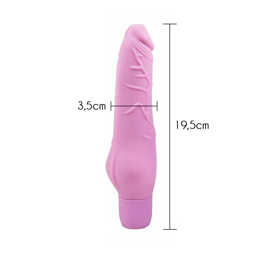 Pênis Realístico em Silicone Multivelocidade com 10 Vibrações Sweet 19,5 x 3,5cm Rosa | Foto 04