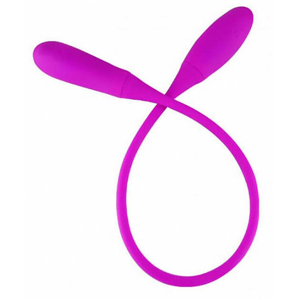 Vibrador Duplo Recarreg�vel em Silicone com 7 Vibra��es Snaky Pink | Foto 02