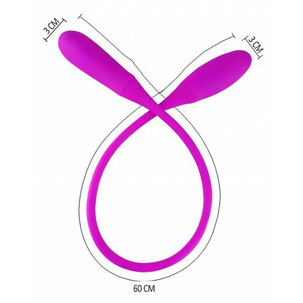 Vibrador Duplo Recarreg�vel em Silicone com 7 Vibra��es Snaky Pink | Foto 06