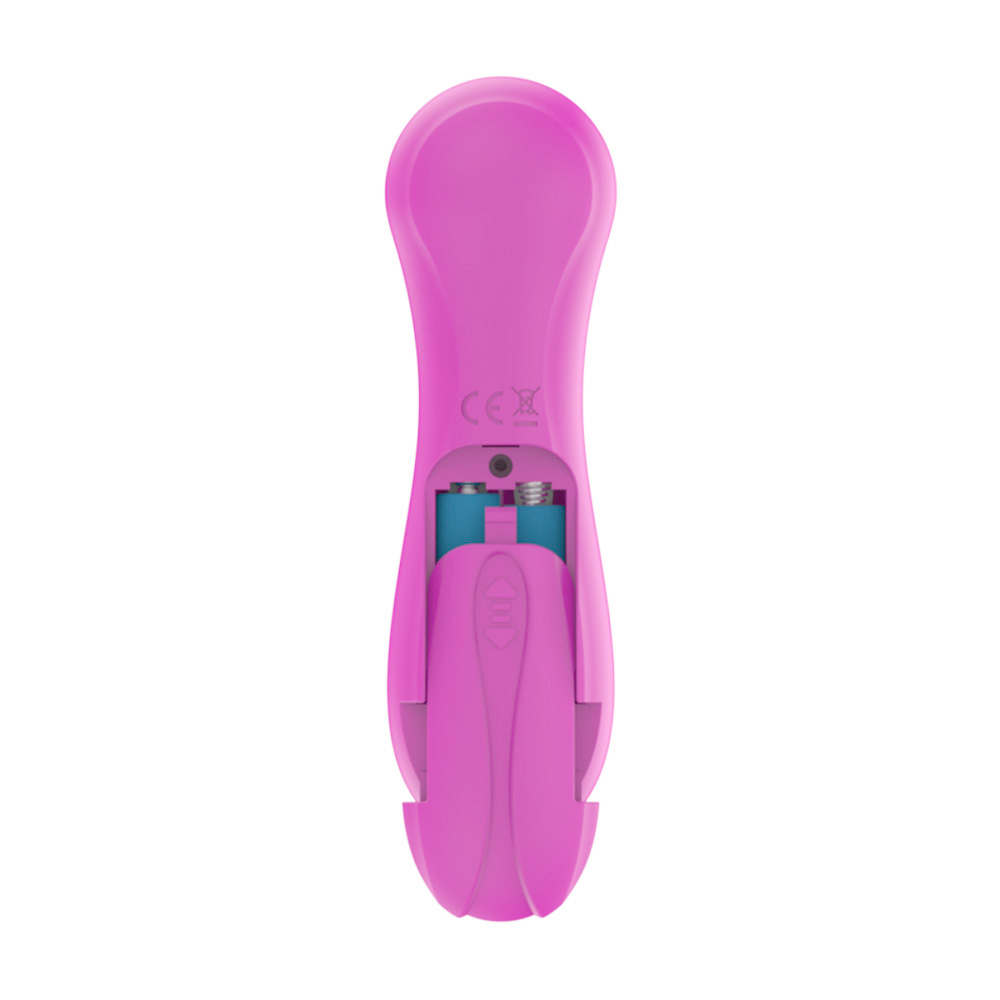 Vibrador para Clit�ris em Silicone com 7 Modos de Suc��o Woman Suction II Roxo, compartimento de pilhas aberto