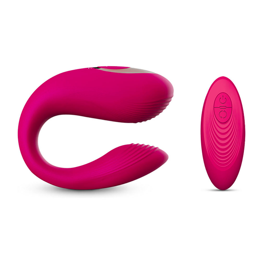 Vibrador para Casal Recarreg�vel em Silicone 7 Vibra��es e Controle sem Fio Pink, vista do lado