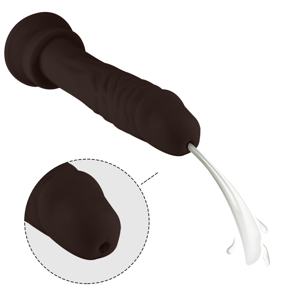 P�nis que Ejacula com Ventosa Soft Touch 17,5x 3,5cm Marrom | Foto 06