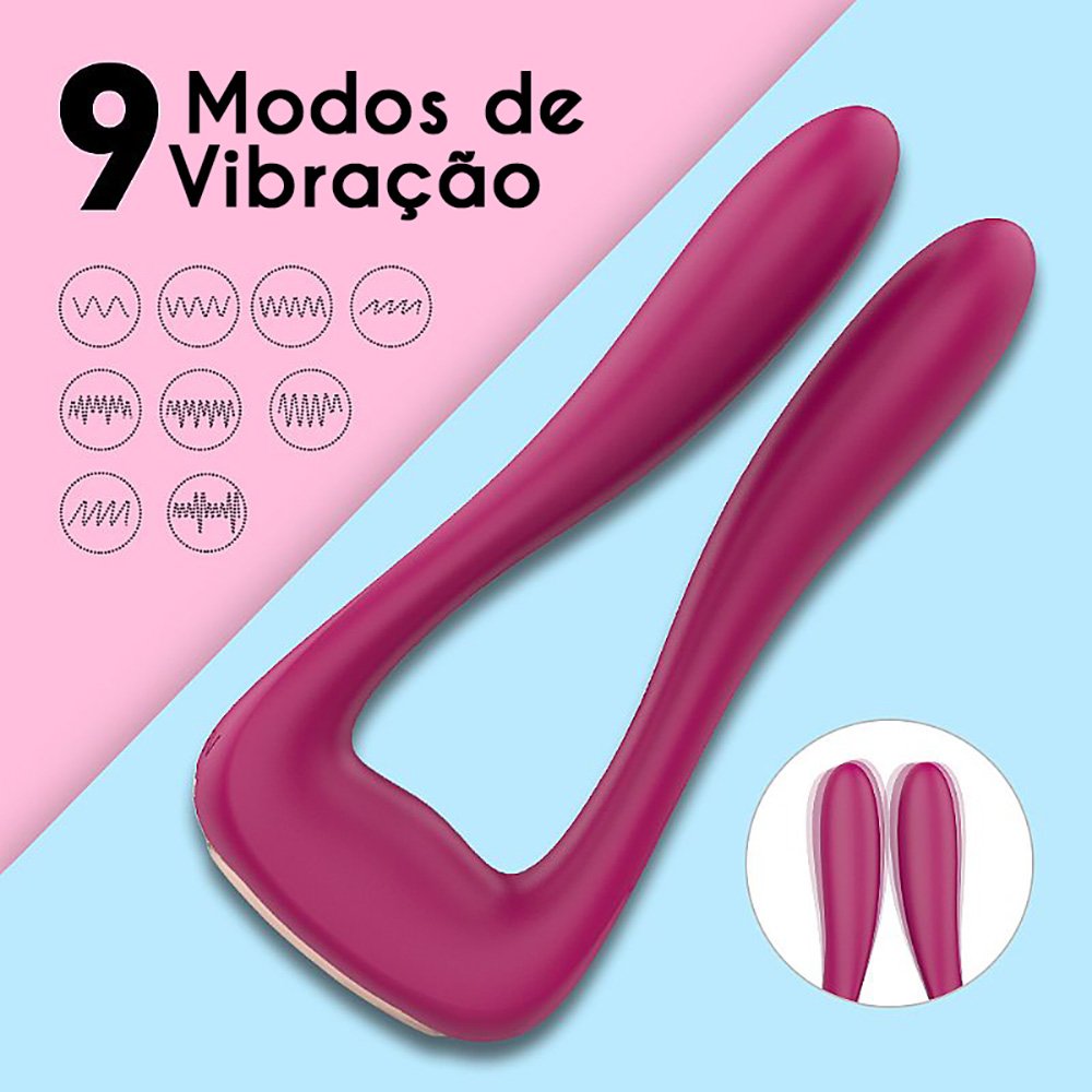 Vibrador Duplo Vanessa Pink | Ilustra��o dos 9 modos de vibra��o