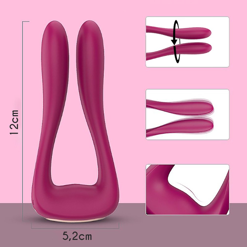 Vibrador Duplo Vanessa Pink | Detalhes do carregamento USB na base do produto