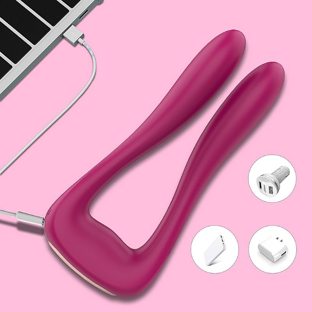 Vibrador Duplo Vanessa Pink | Exemplo de uso flex�vel com ilustra��o