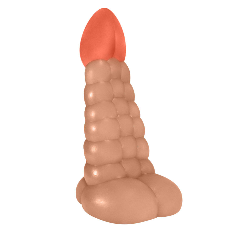 P�nis Feito em PVC Flex�vel com Escroto Snake 16 x 5cm Bege | Foto 04