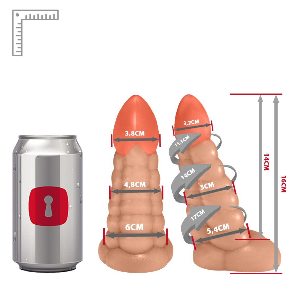 P�nis Feito em PVC Flex�vel com Escroto Snake 16 x 5cm Bege | Foto 06