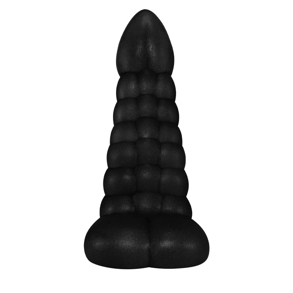 Pênis Feito em PVC Flexível com Escroto Snake 16 x 5cm Preto Cintilante | Foto 02