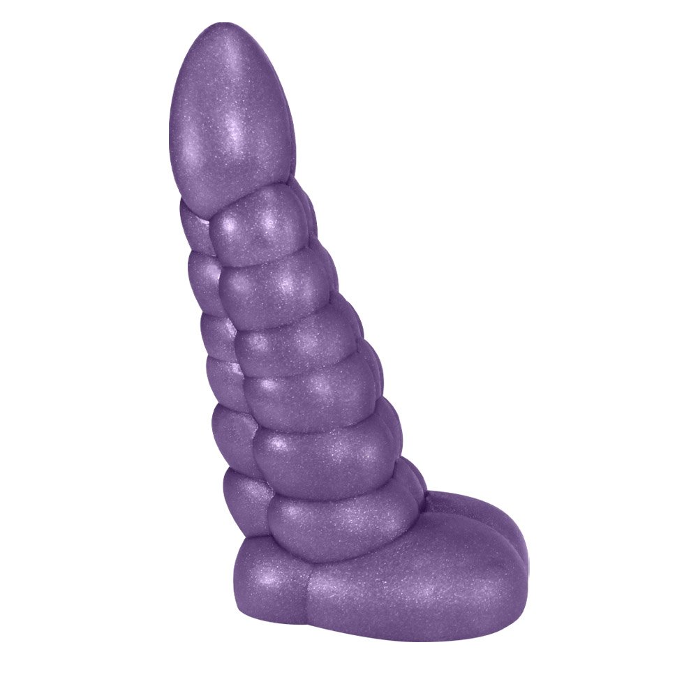 Pênis Feito em PVC Flexível com Escroto Snake 16 x 5cm Lilás Cintilante | Foto 01