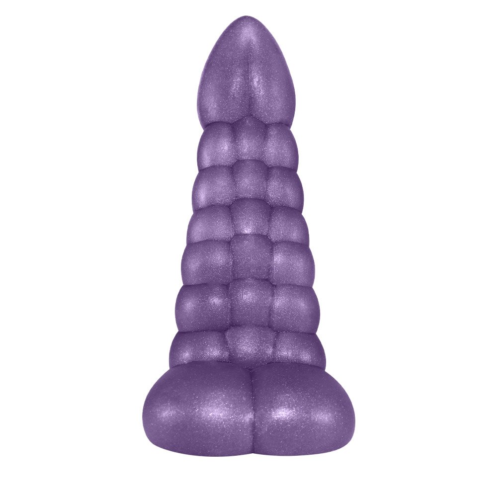 Pênis Feito em PVC Flexível com Escroto Snake 16 x 5cm Lilás Cintilante | Foto 02