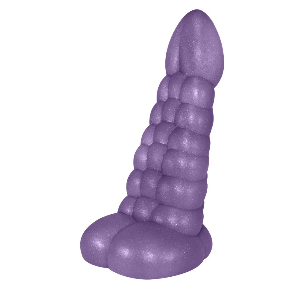 Pênis Feito em PVC Flexível com Escroto Snake 16 x 5cm Lilás Cintilante | Foto 03