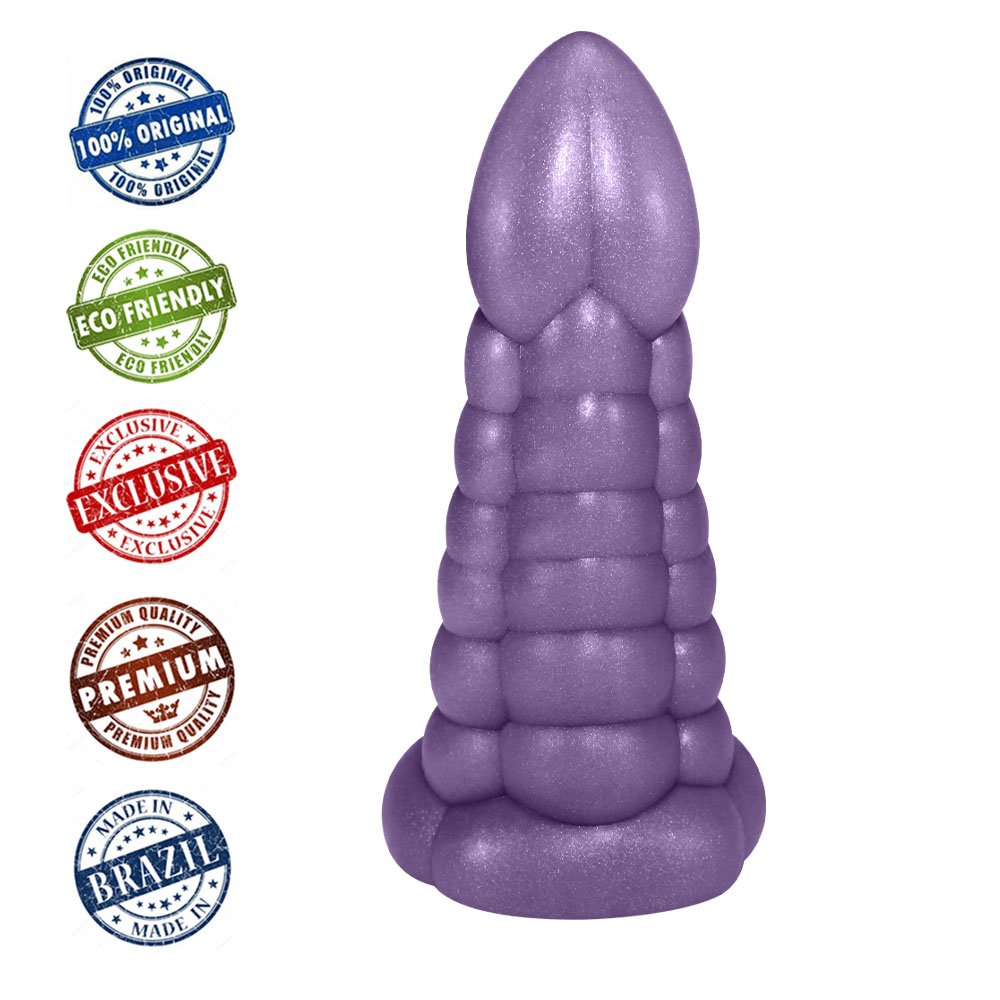 Pênis Feito em PVC Flexível com Escroto Snake 16 x 5cm Lilás Cintilante | Foto 05