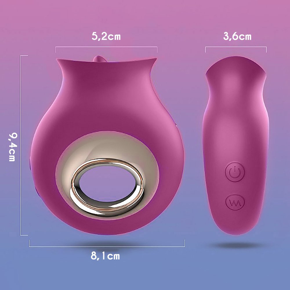 Vibrador para Clit�ris Cleopatra Pink em embalagem elegante com detalhes dourados