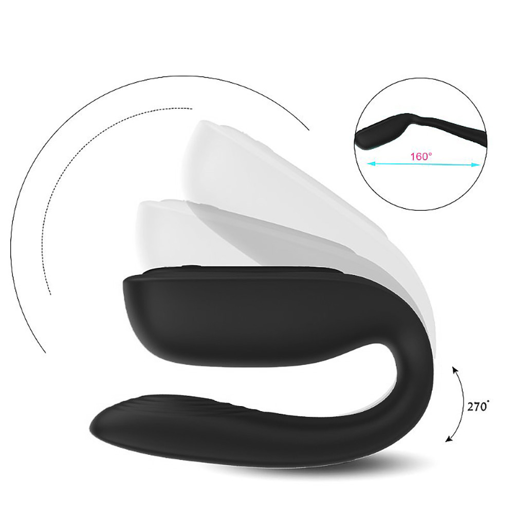 Vibrador para Casal Recarregável em Silicone com 9 Vibrações e Controle sem Fio Baud Preto | Foto 04