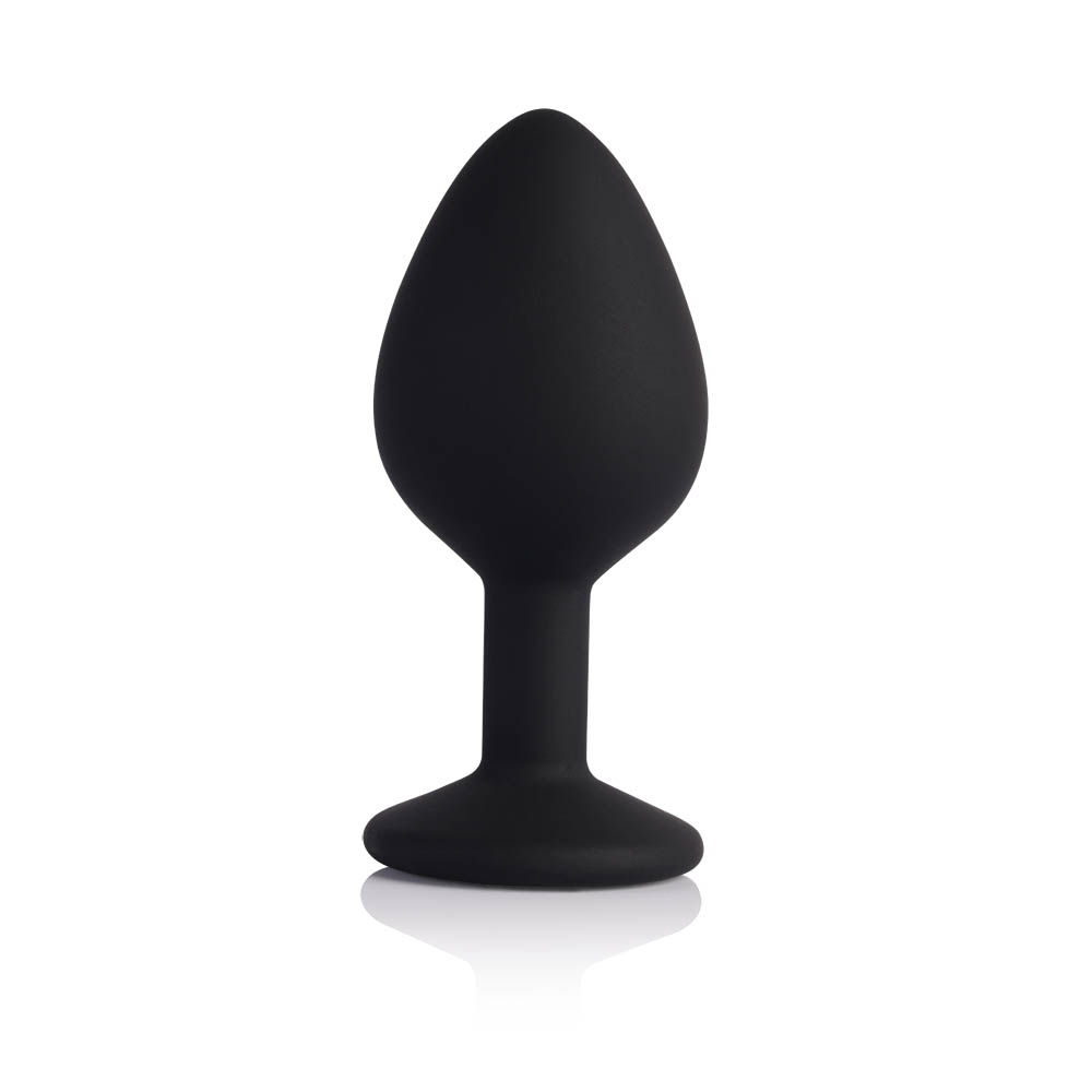 Plug Anal Joia em Silicone M�dio com Pedra Leo Preto | Foto 02