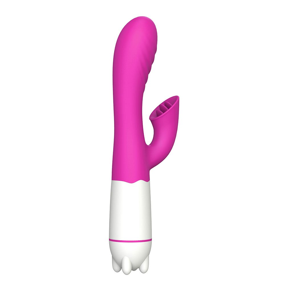 Vibrador Duplo Recarregável em Silicone para Clitóris e Ponto G com 36 Vibrações HAPPY BUNNY Pink | Foto 02