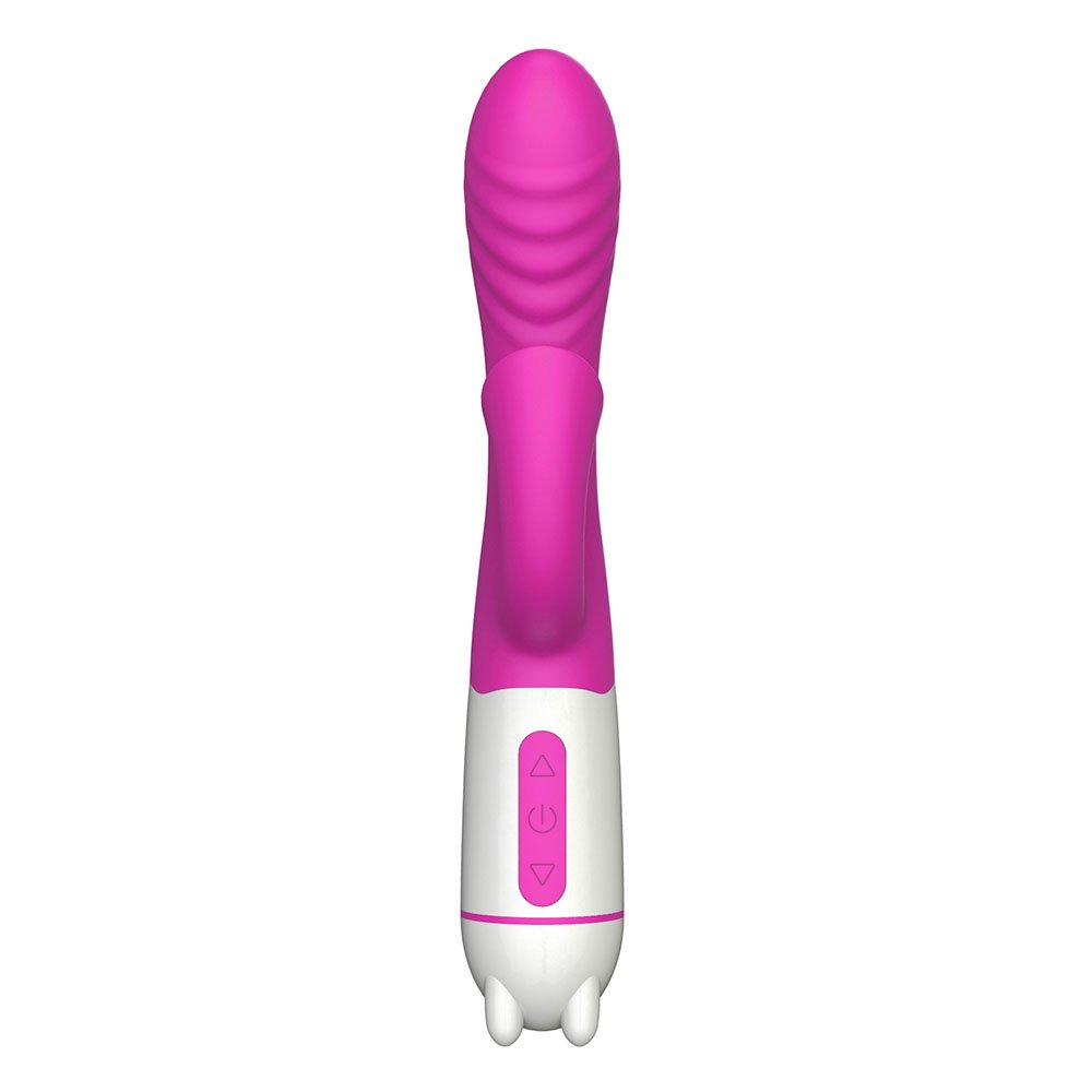 Vibrador Duplo Recarregável em Silicone para Clitóris e Ponto G com 36 Vibrações HAPPY BUNNY Pink | Foto 03