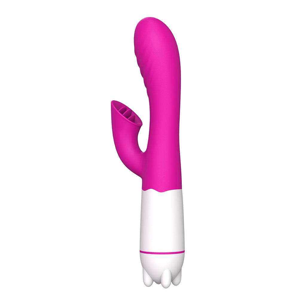 Vibrador Duplo Recarregável em Silicone para Clitóris e Ponto G com 36 Vibrações HAPPY BUNNY Pink | Foto 04
