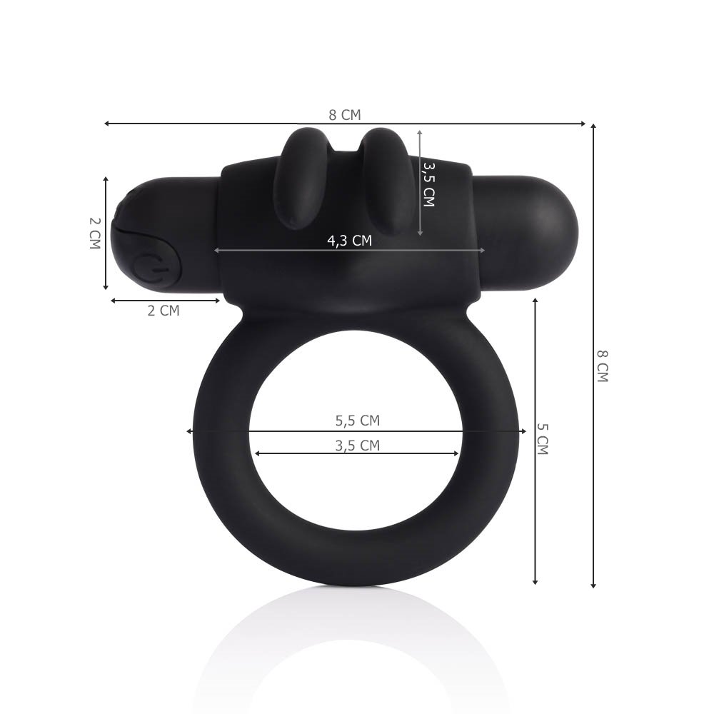 Anel Peniano Recarregável em Silicone com 10 Vibrações Jef Preto | Foto 03