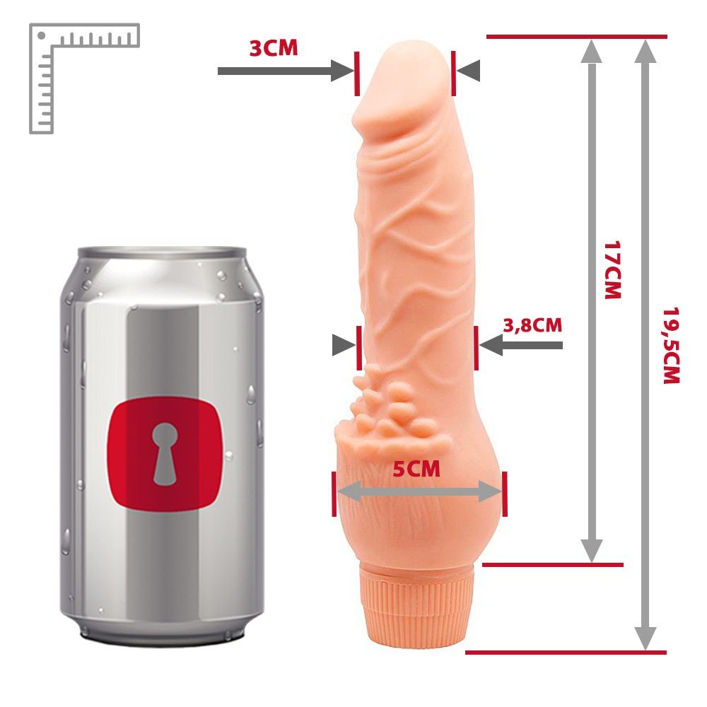 Pênis Realístico com Vibrador e Massageador em Silicone Multivelocidade 19,5 x 3,8cm Bege | Foto 06 Ilustrativa Pênis Realístico com Vibrador e Massageador em Silicone Multivelocidade 19,5 x 3,8cm Bege | Foto 06 Ilustrativa