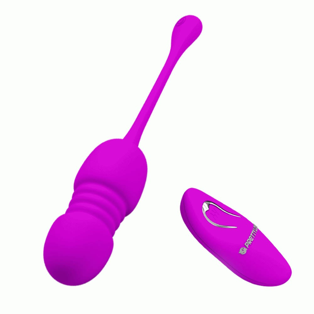 Vibrador com Controle sem Fio em Silicone com 12 Vibra��es e Vai e Vem Recarreg�vel Pink - Vibrador e controle dispostos