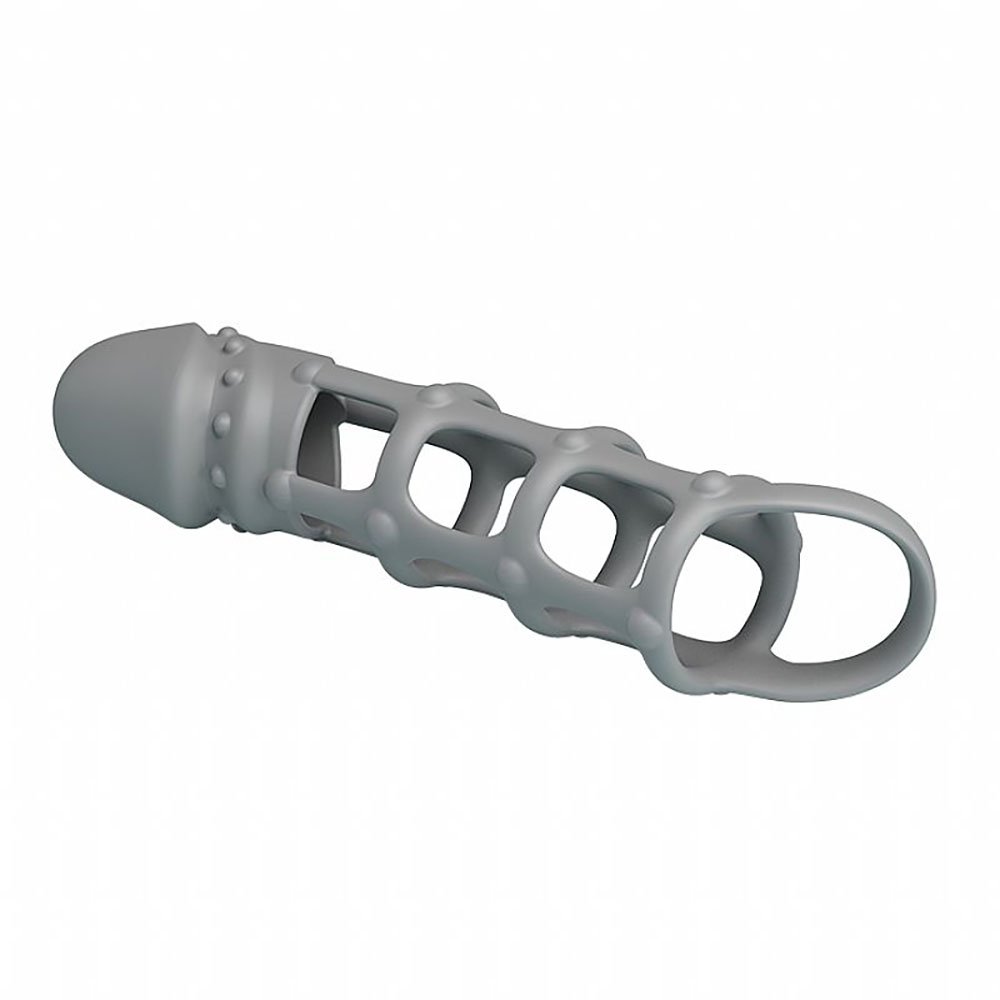 Capa Peniana Penis Sleeve with Ball Strap em Silicone Preto | Foto 04