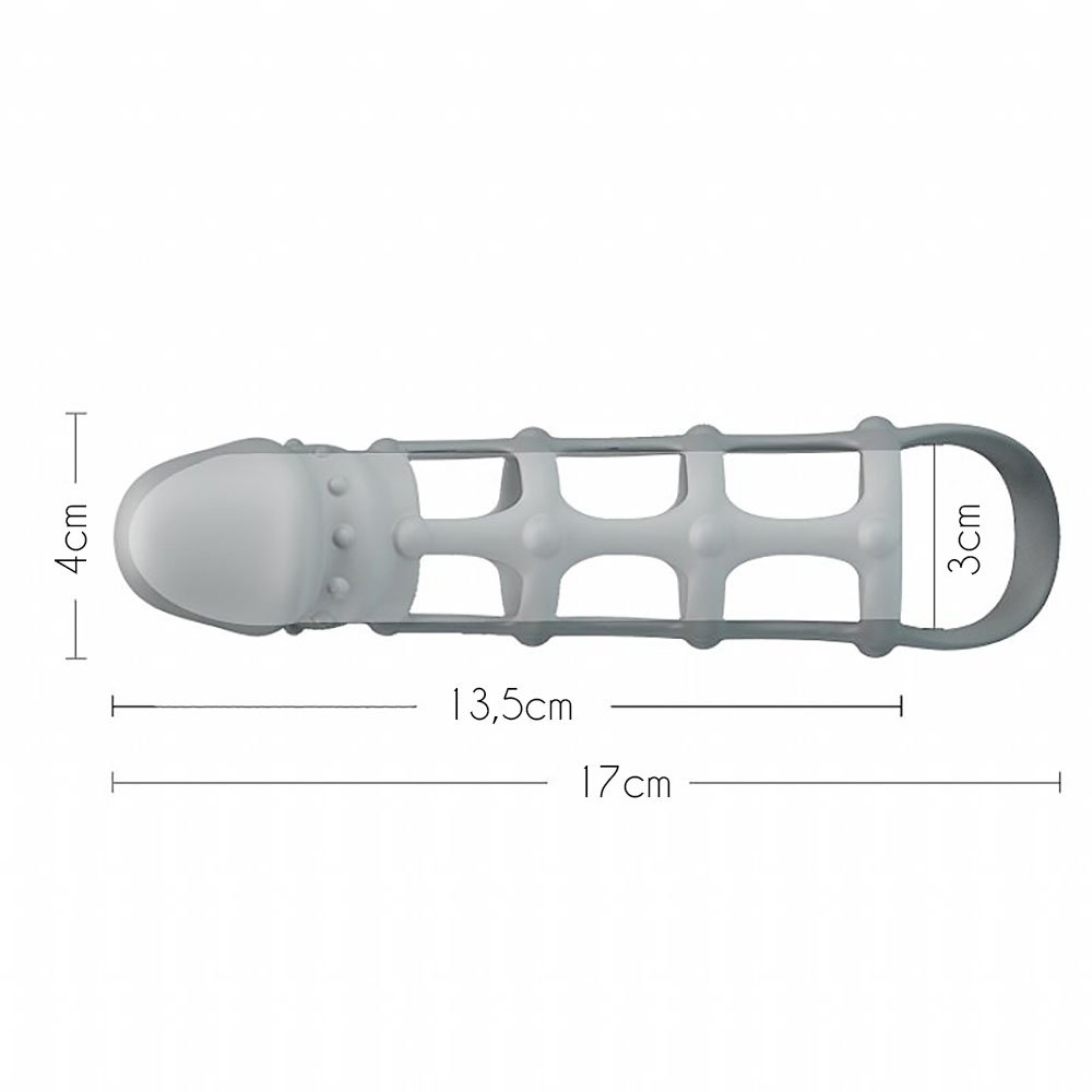 Capa Peniana Penis Sleeve with Ball Strap em Silicone Preto | Foto 05