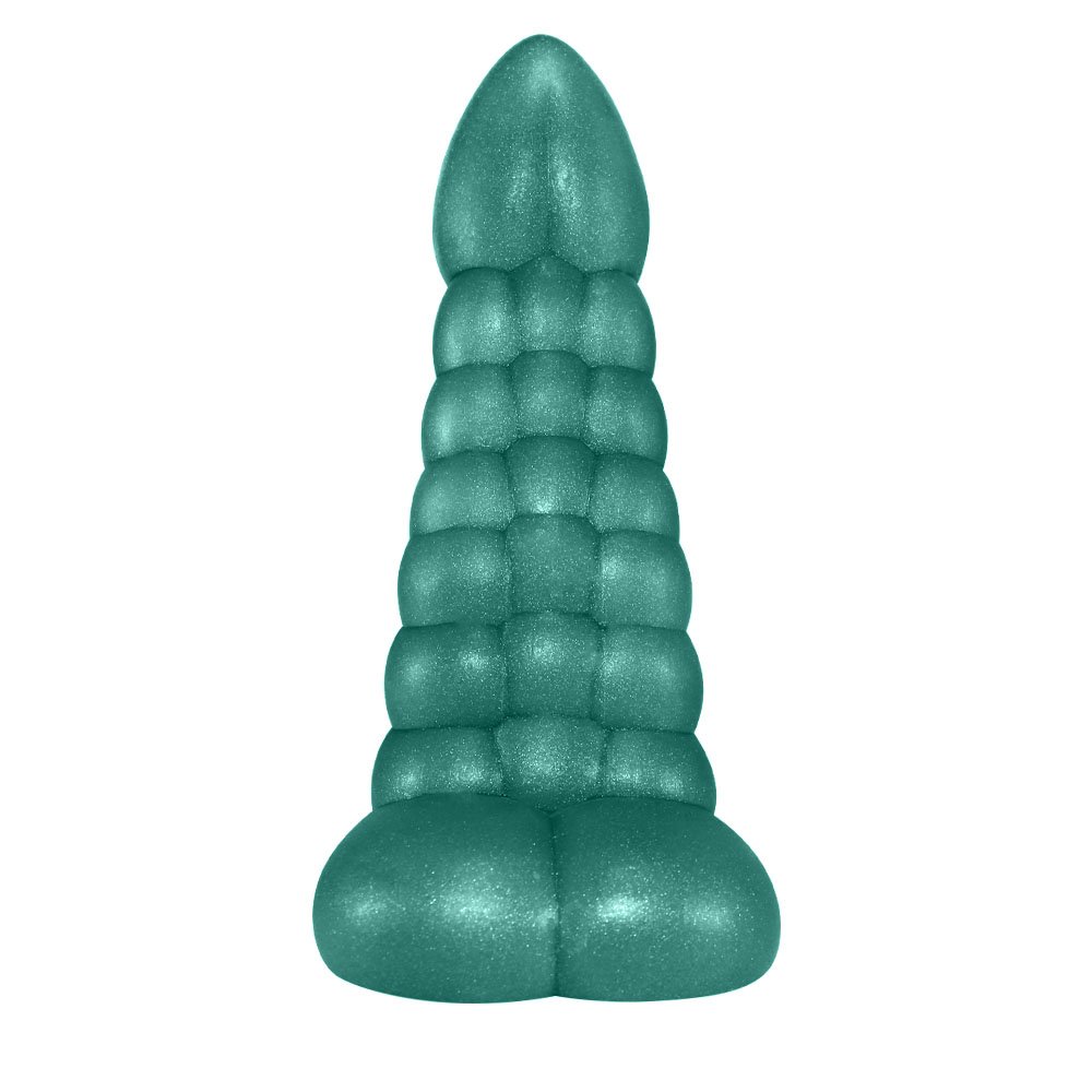 Pênis Feito em PVC Flexível com Escroto Snake 16 x 5cm Verde Cintilante | Foto 02